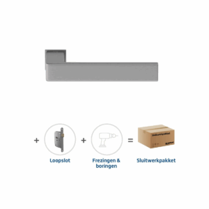 Sluitwerkpakket Slimseries Quadrate loopslot RVS