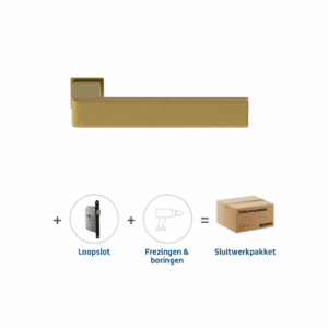 Sluitwerkpakket Slimseries Quadrate loopslot Mat messing