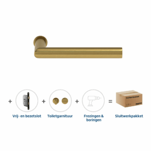 Sluitwerkpakket Slimseries Orbit Toiletslot Mat messing