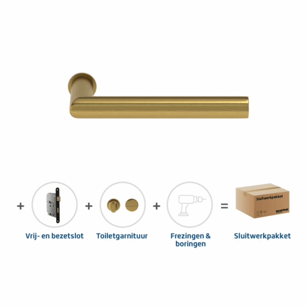 Sluitwerkpakket Slimseries Orbit Toiletslot Mat messing
