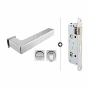 Sluitwerkpakket Slimseries Squared Toiletslot RVS