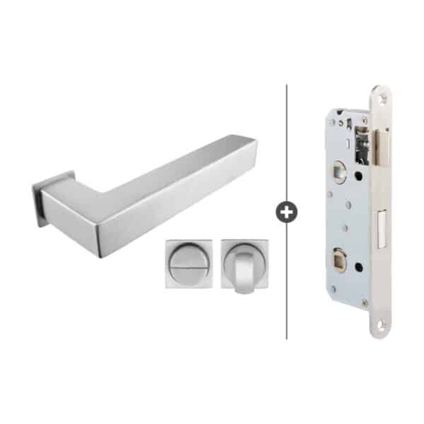 Sluitwerkpakket Slimseries Squared Toiletslot RVS