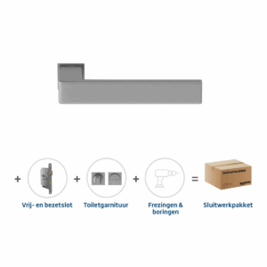 Sluitwerkpakket Slimseries Quadrate Toiletslot RVS