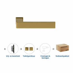Sluitwerkpakket Slimseries Quadrate Toiletslot Mat messing