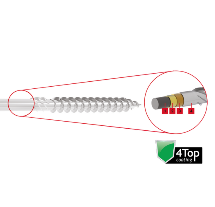 Universele houtschroef HAPAX VZK-T 4,00x40 4Top - Afbeelding 2