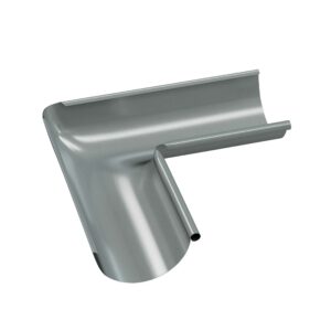 BILKA GLOSSY Binnenhoek dakgoot | 150mm | RAL 9006 Zilverkleur | Tweezijdig glossy gecoat