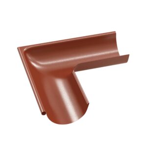 BILKA GLOSSY Buitenhoek dakgoot | 125mm | RAL 8004 Koperbruin | Tweezijdig glossy gecoat