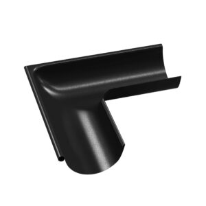 BILKA GLOSSY Buitenhoek dakgoot | 125mm | RAL 9005 Zwart | Tweezijdig glossy gecoat