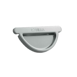 BILKA GLOSSY Eindkap dakgoot | 150mm | RAL 9006 Zilverkleur | Tweezijdig glossy gecoat