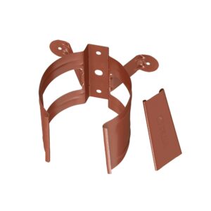 BILKA GLOSSY Bevestiging regenpijp | 90mm | RAL 8004 Koperbruin | Tweezijdig glossy gecoat