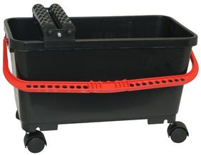 Emmer 25 ltr. wielen (2 met rem), open rollenset,
vuil rooster en inwasbord met hydrospons geblokt ingesneden.